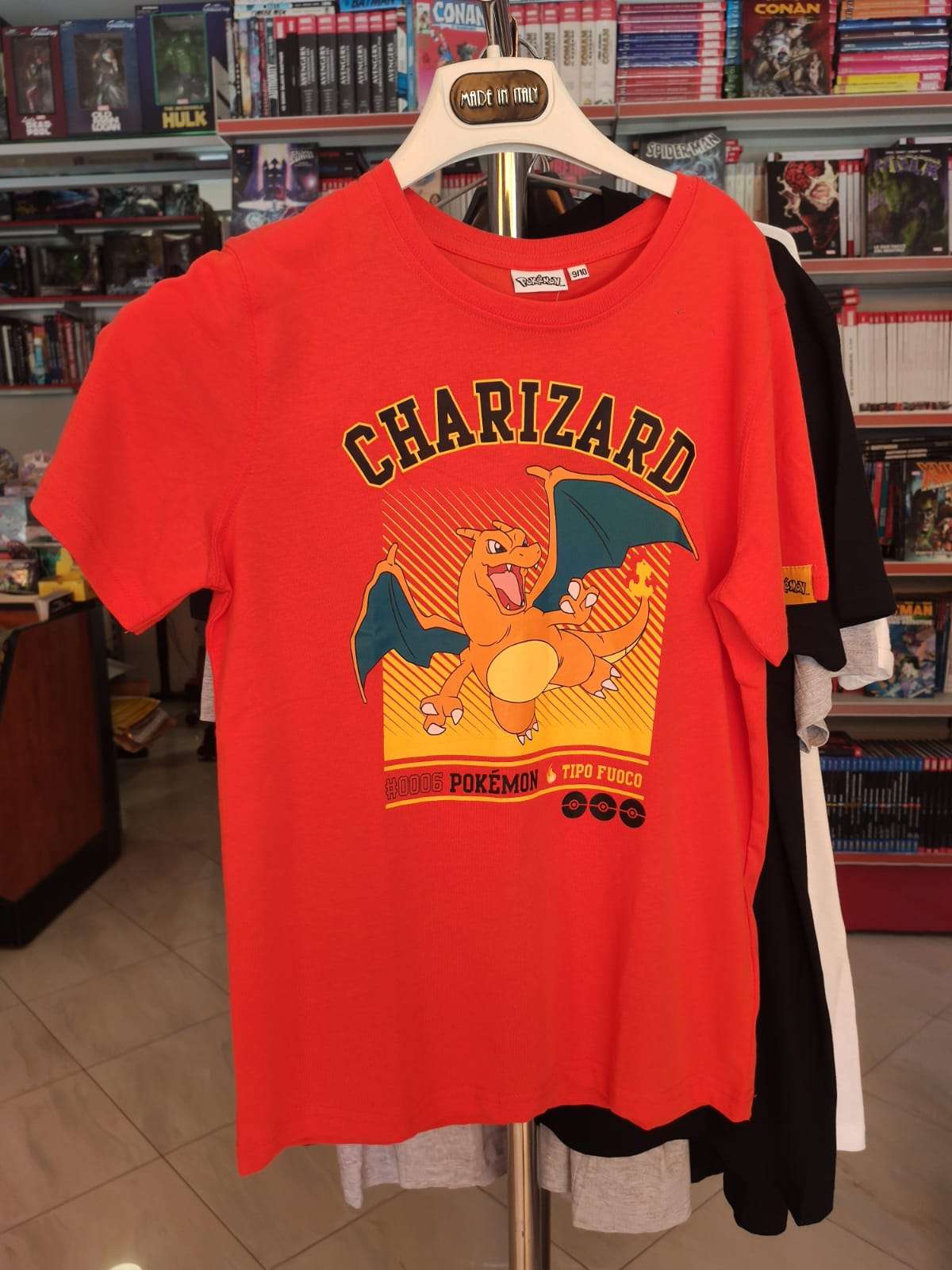 T-shirt Uomo Pokémon Glurak, Arancione, Regular Fit, Stampa Frontale, Merchandise Ufficiale