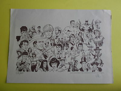 Villa-Claudio-tavola-litografia-201-vari-personaggi-Bonelli-1997-tex-dylan-142778499611